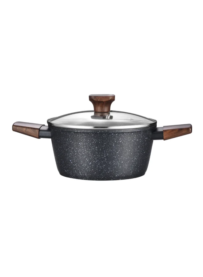 بارفيت قدر عميق دائري ألومنيوم مطروق أسود وبني 28 سم HS1601-28CM
